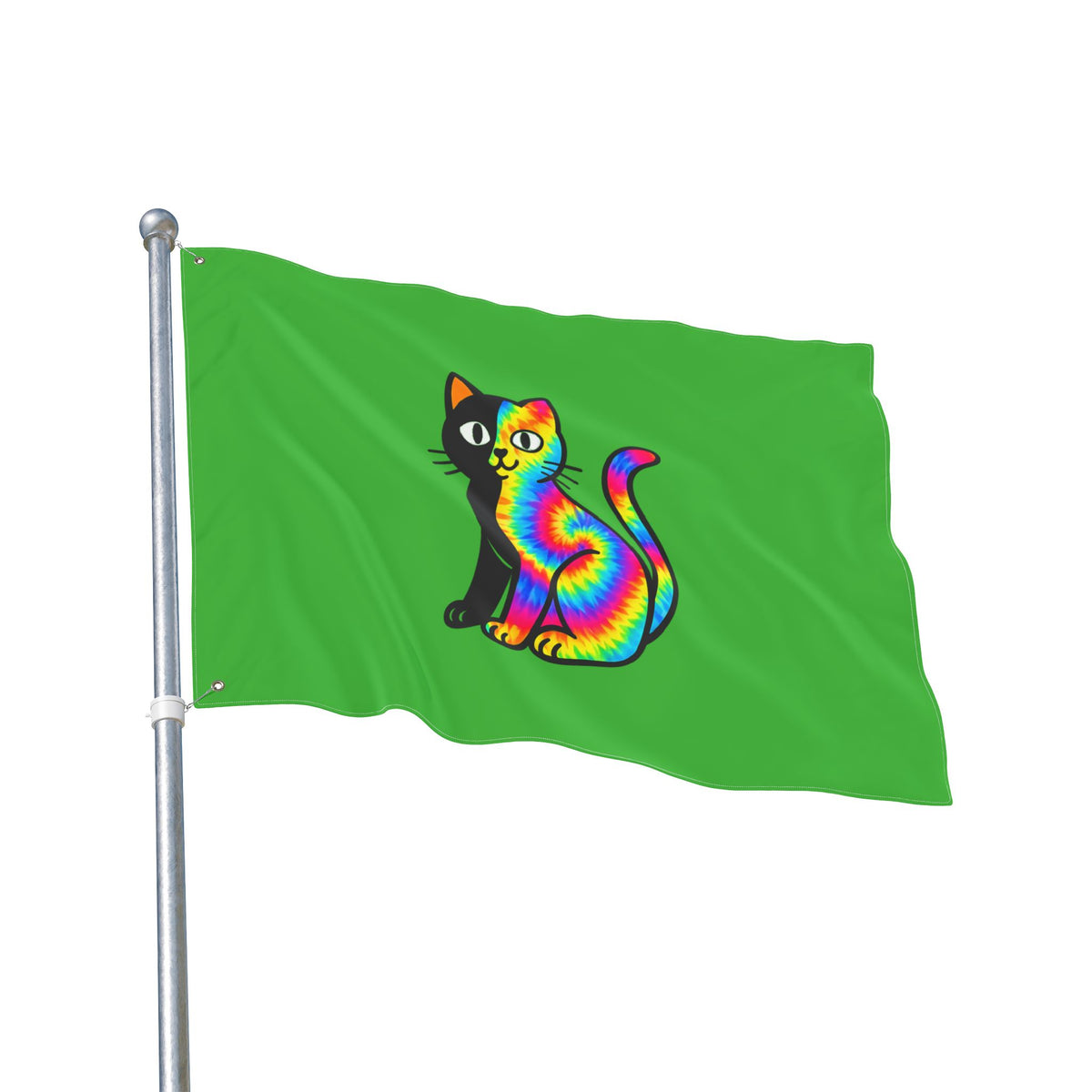 The Black Cat Changing Colors Double Sided 36 x 60" Flag