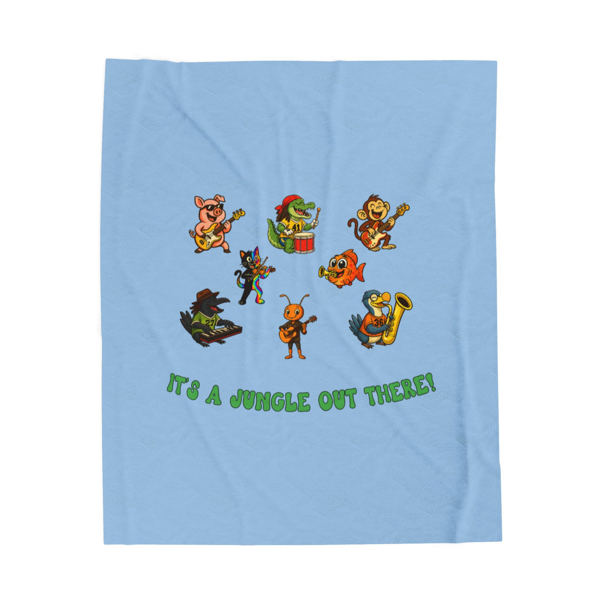 Jungle Band Velveteen Plush Blanket