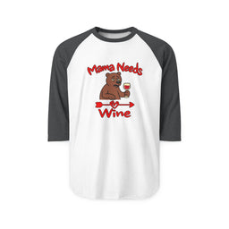 Mama Needs Wine 3/4 Sleeve Jersey