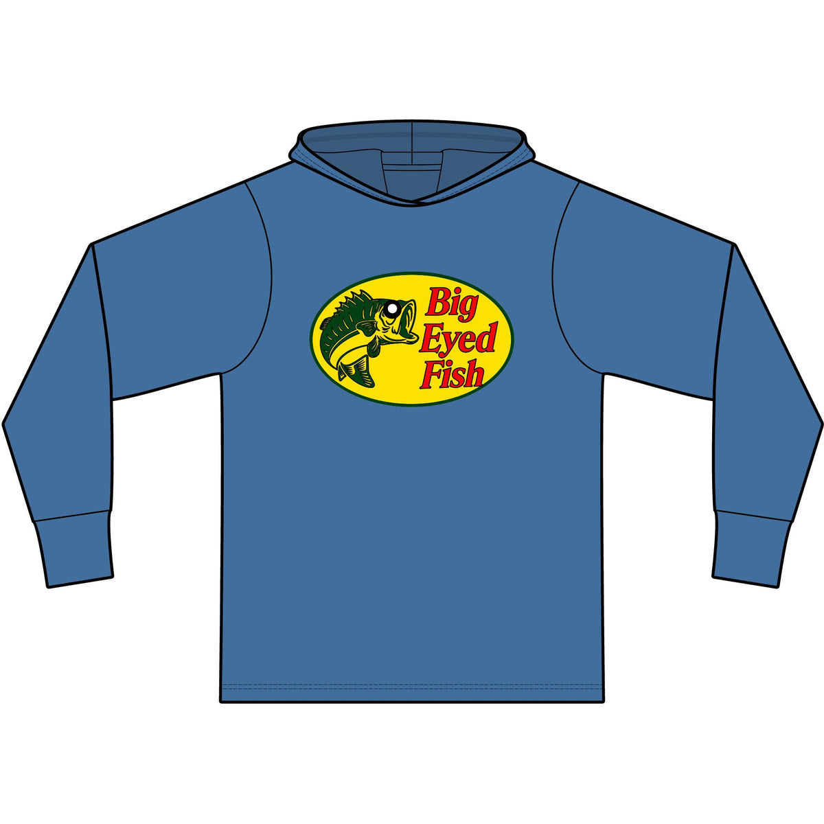 Big Bass Fish Long Sleeve Hooded T-Shirt