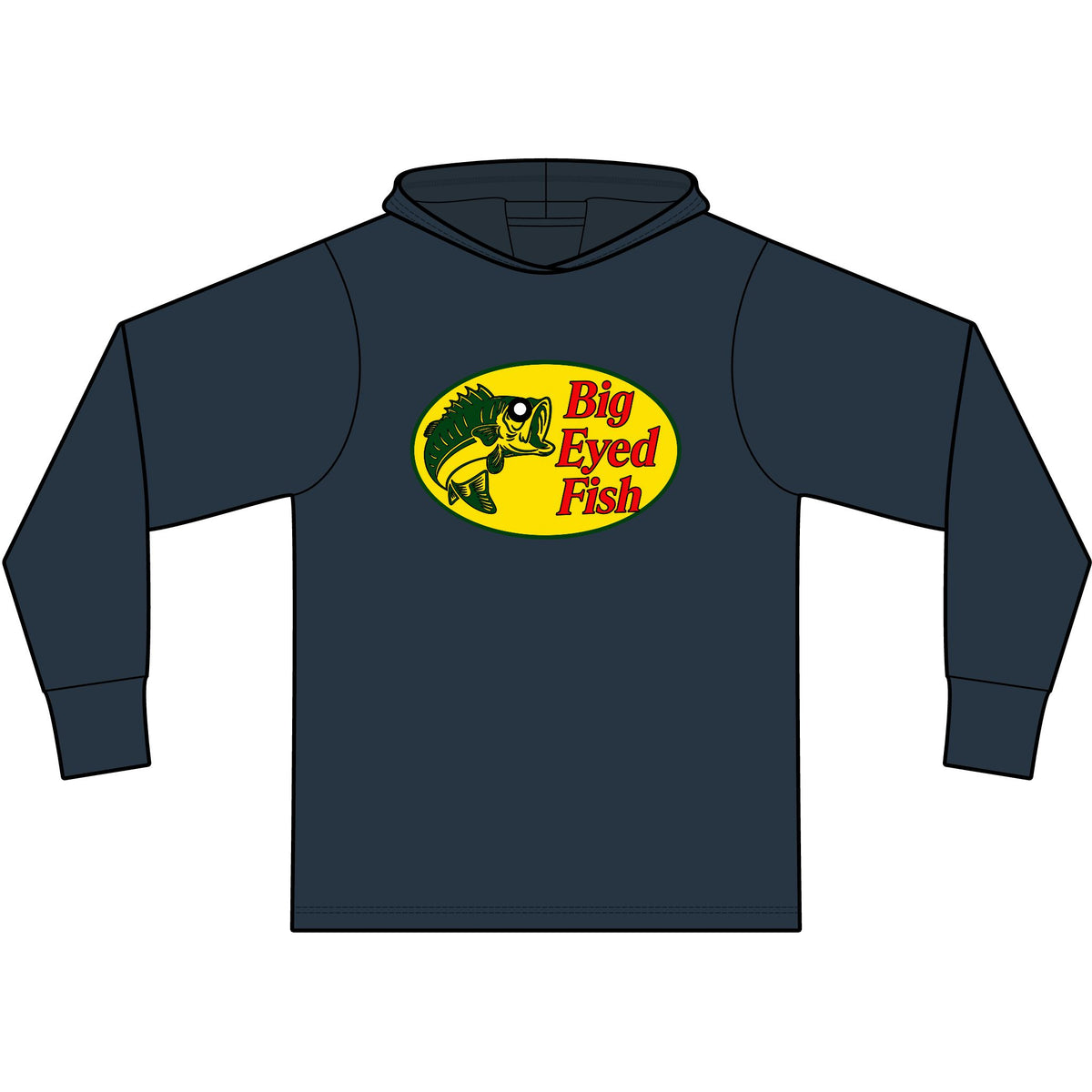 Big Bass Fish Long Sleeve Hooded T-Shirt