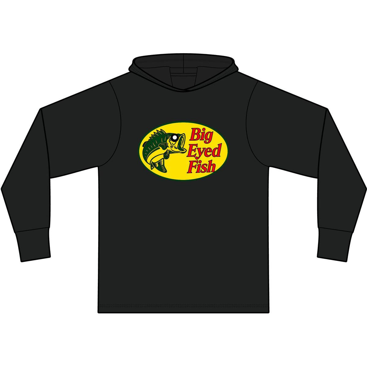 Big Bass Fish Long Sleeve Hooded T-Shirt