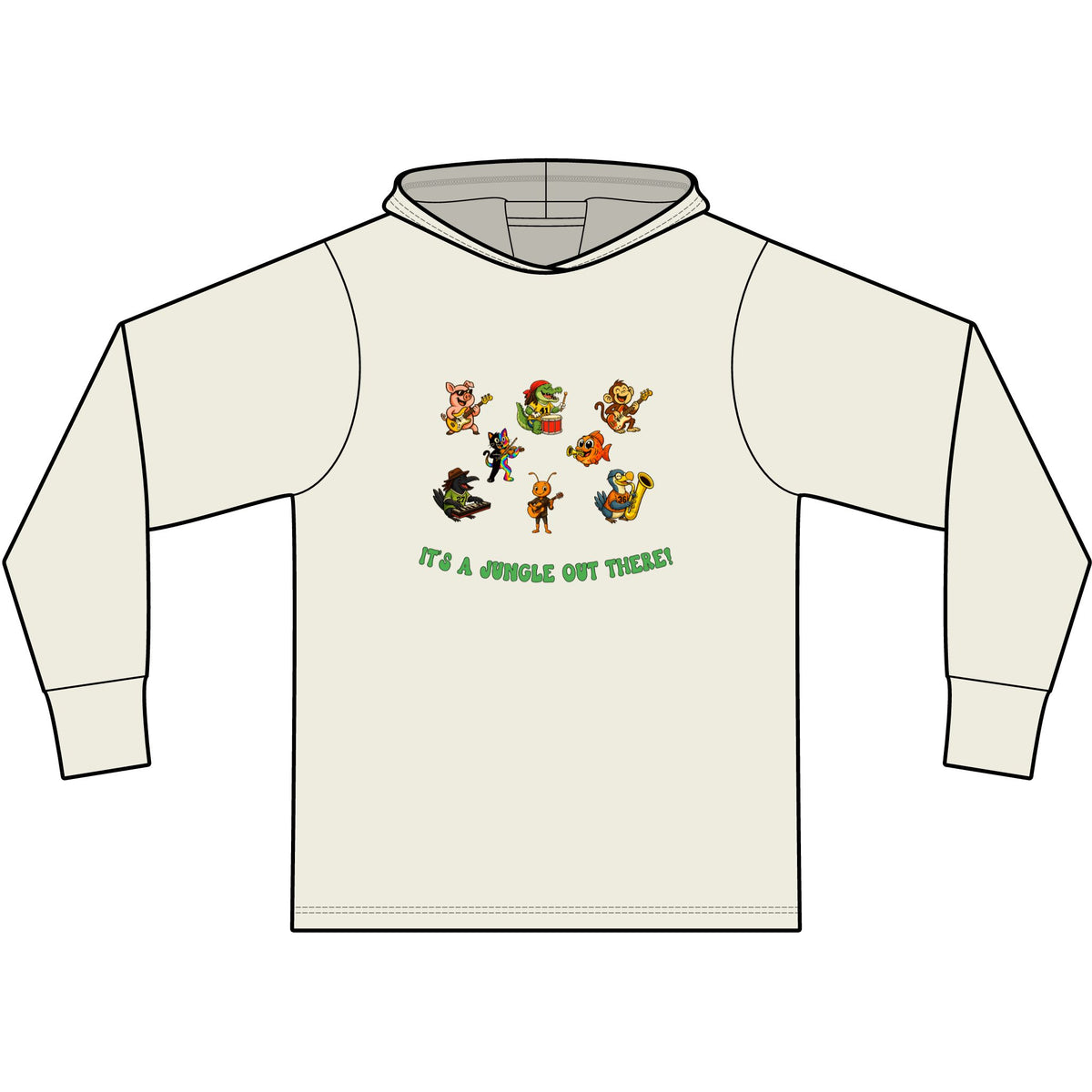 Jungle Band Long Sleeve Hooded T-Shirt