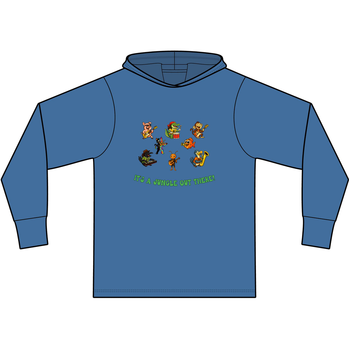 Jungle Band Long Sleeve Hooded T-Shirt