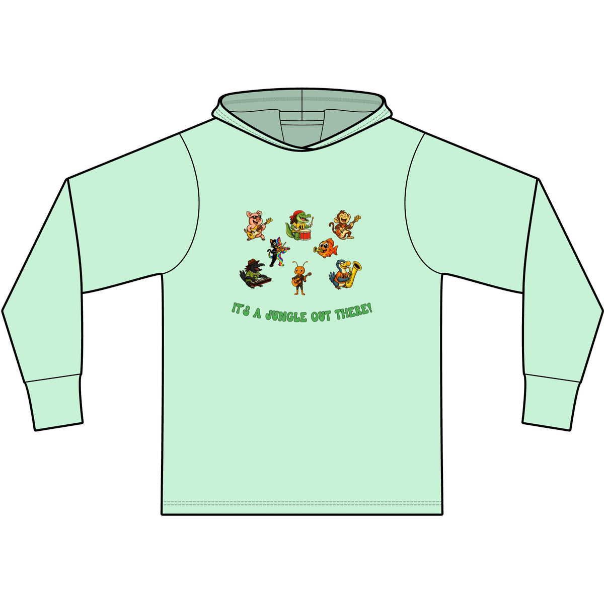Jungle Band Long Sleeve Hooded T-Shirt