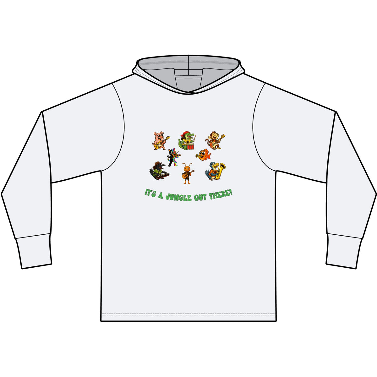 Jungle Band Long Sleeve Hooded T-Shirt