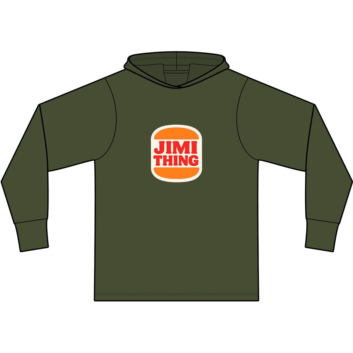 Burger Thing Long Sleeve Hooded T-Shirt