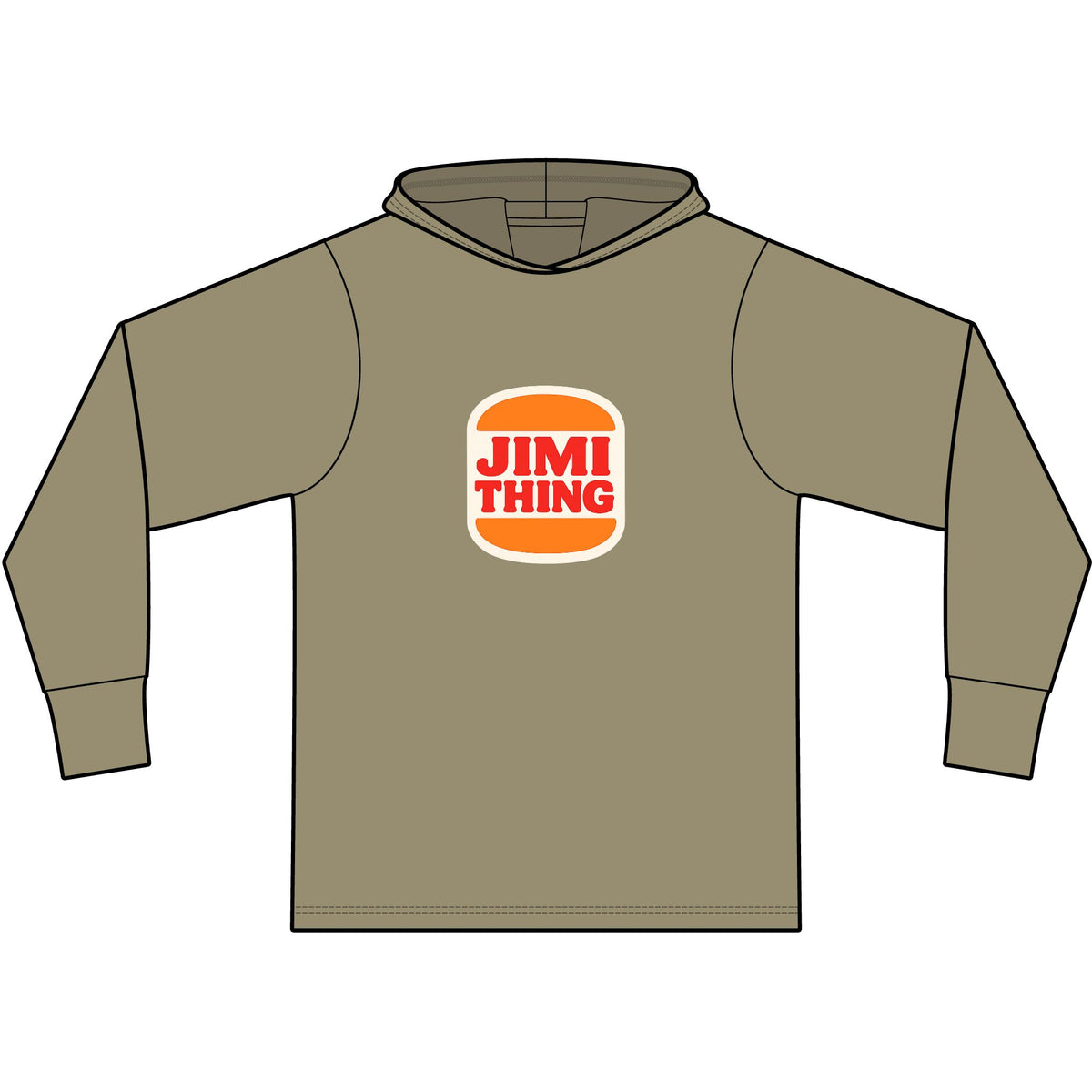 Burger Thing Long Sleeve Hooded T-Shirt