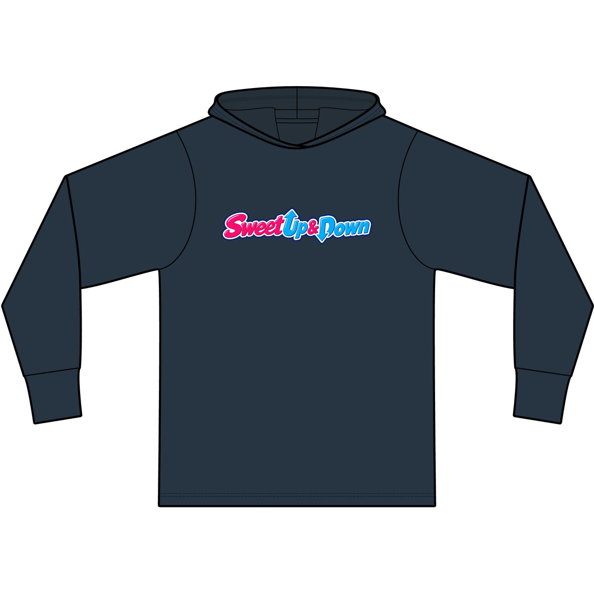 Sweet Up & Down Long Sleeve Hooded T-Shirt