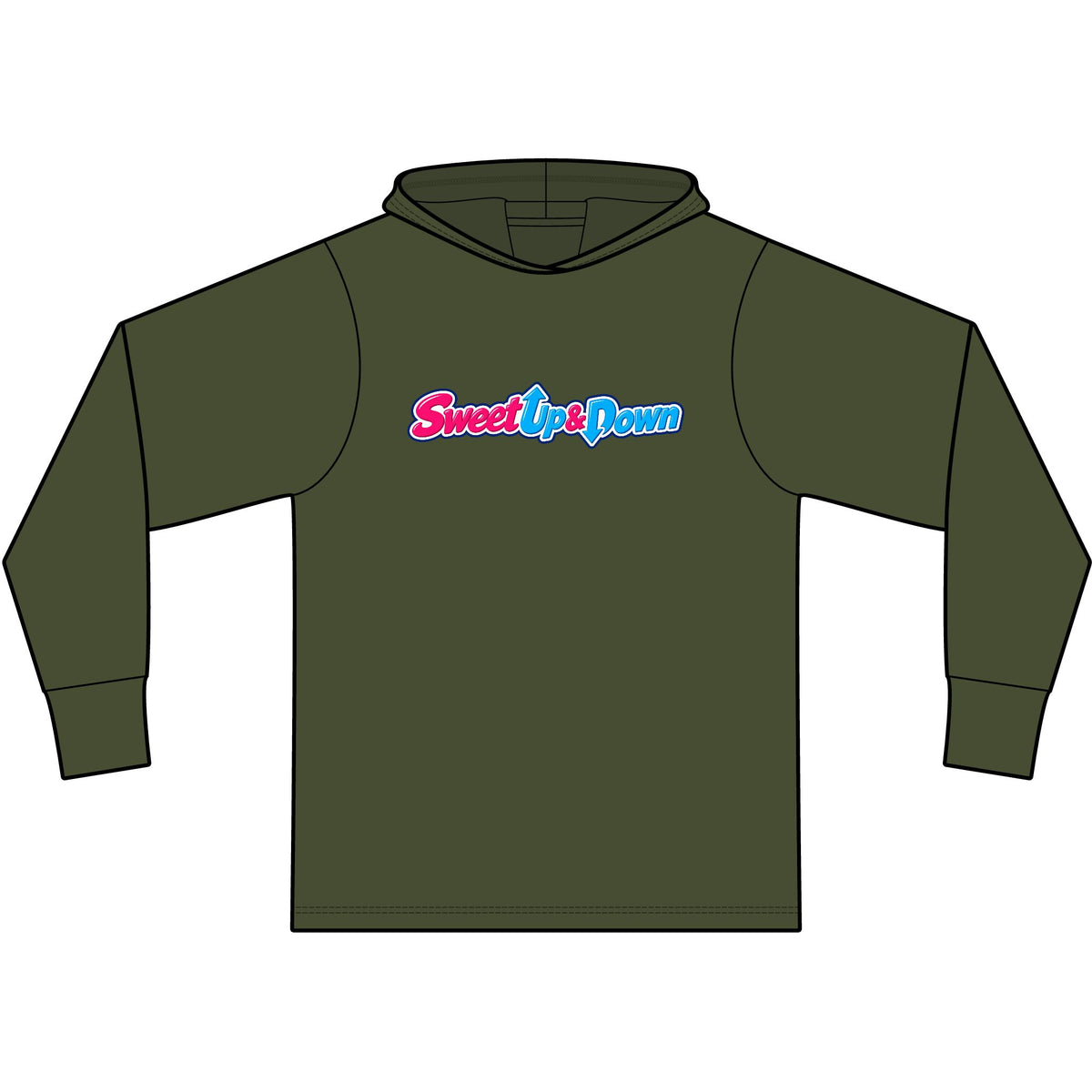 Sweet Up & Down Long Sleeve Hooded T-Shirt