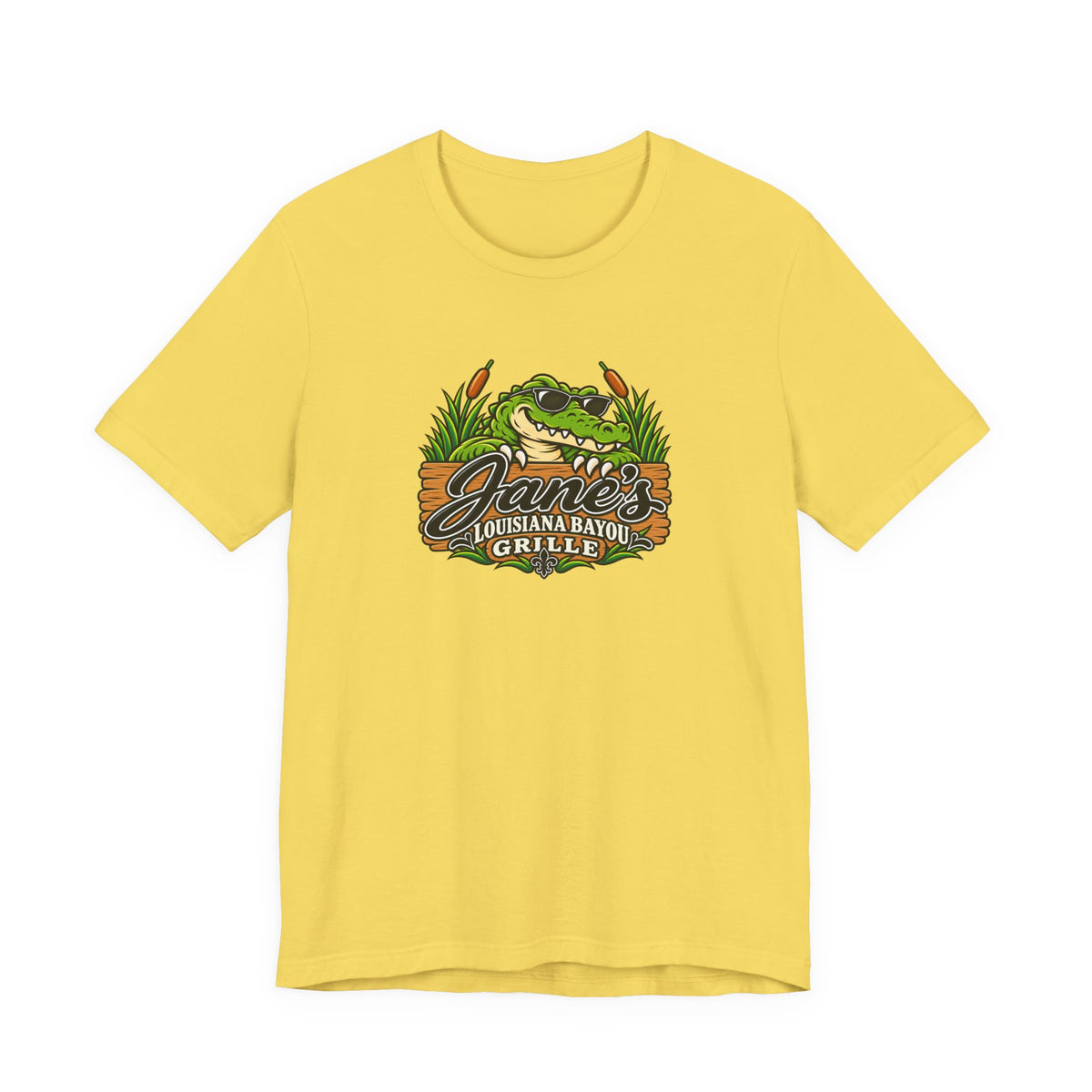 Jane's Louisiana Bayou Grille Unisex Short Sleeve T Shirt