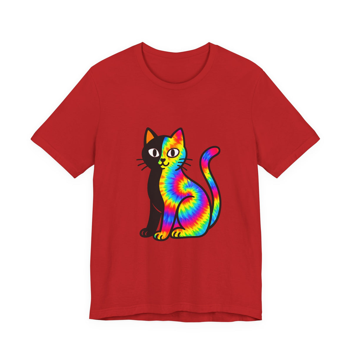 The Black Cat Changing Colors Short Sleeve T Shirt