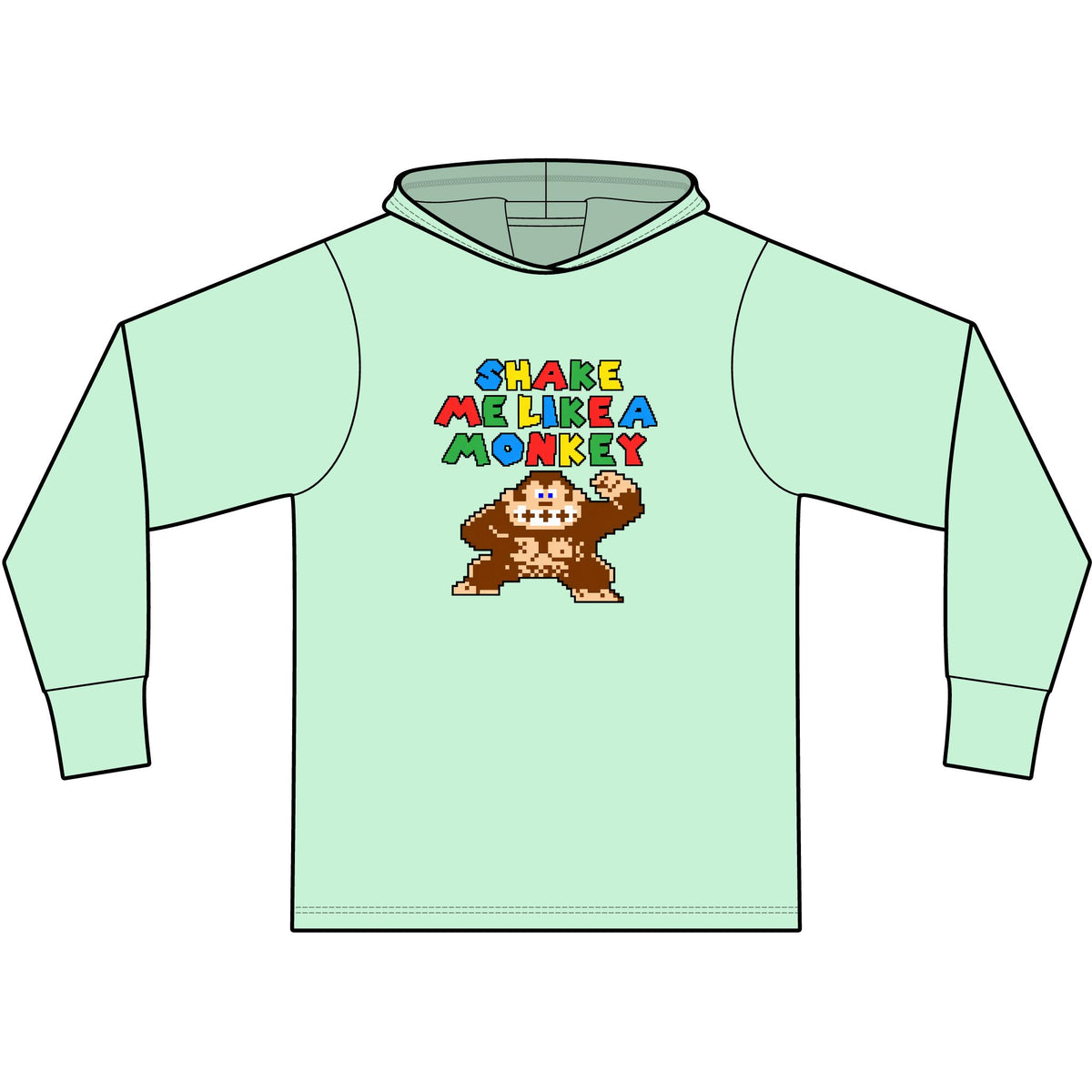 Shake Me Like A Monkey Long Sleeve Hooded T-Shirt