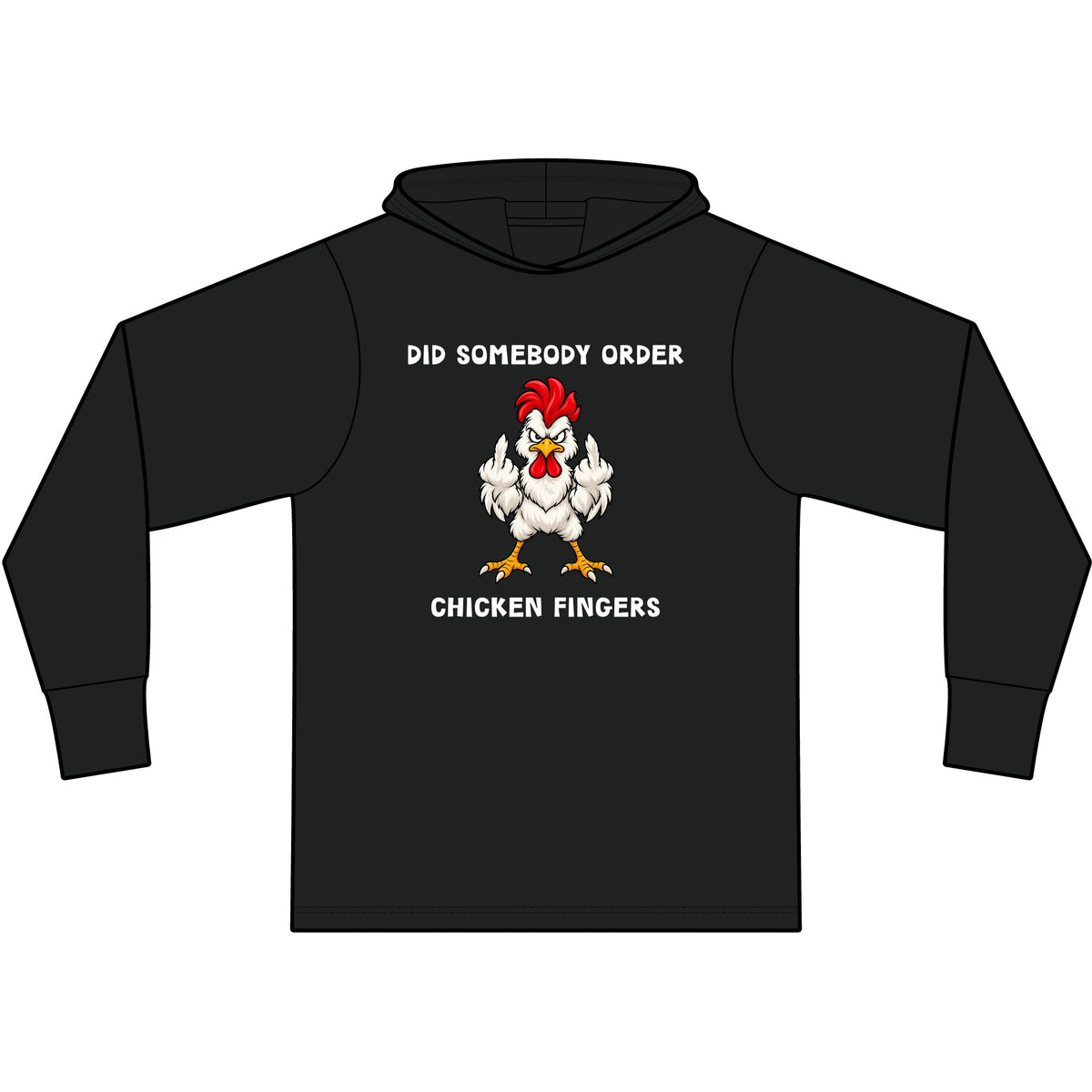 Chicken Fingers Long Sleeve Hooded T-Shirt