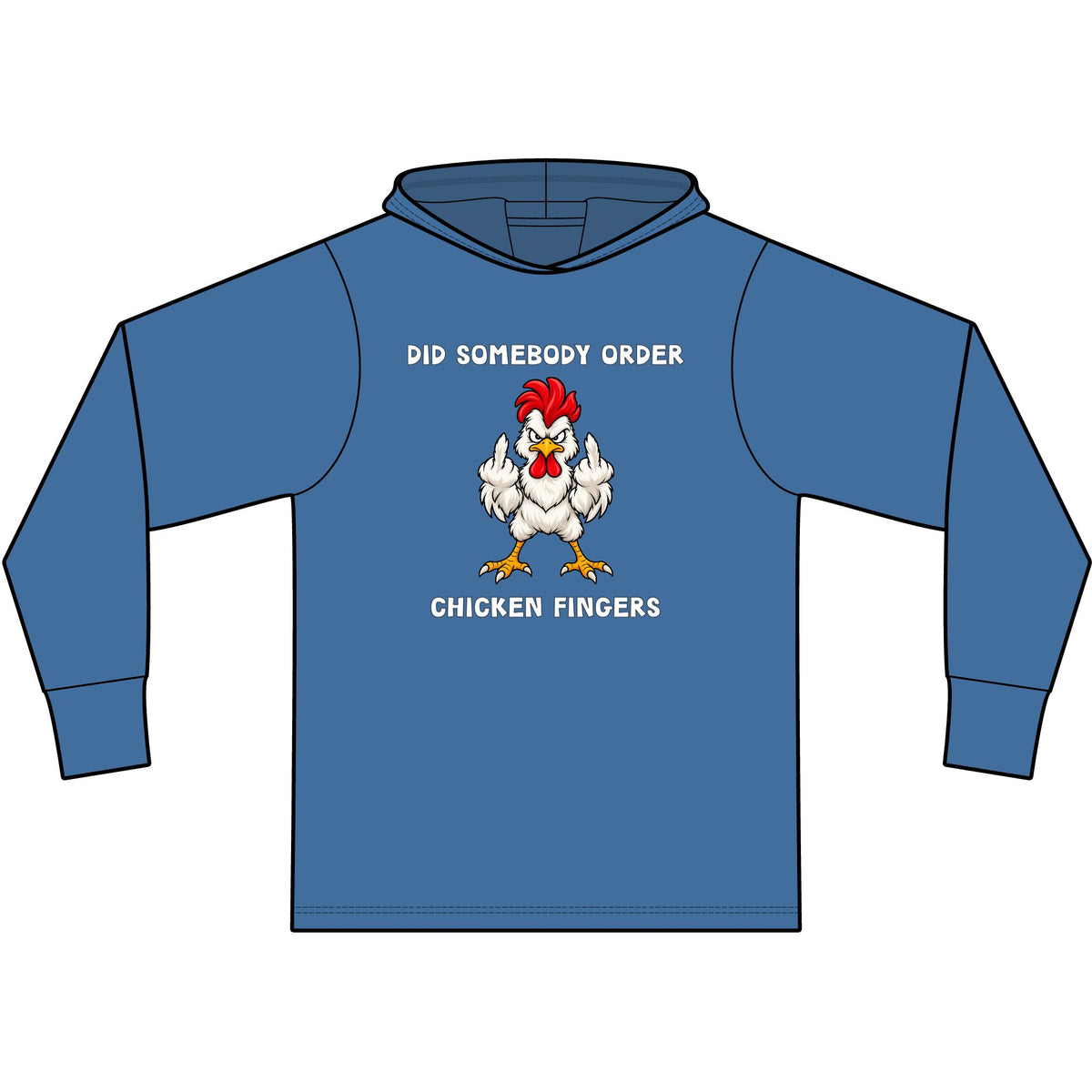 Chicken Fingers Long Sleeve Hooded T-Shirt