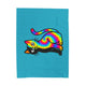 The Black Cat Changing Colors Velveteen Plush Blanket