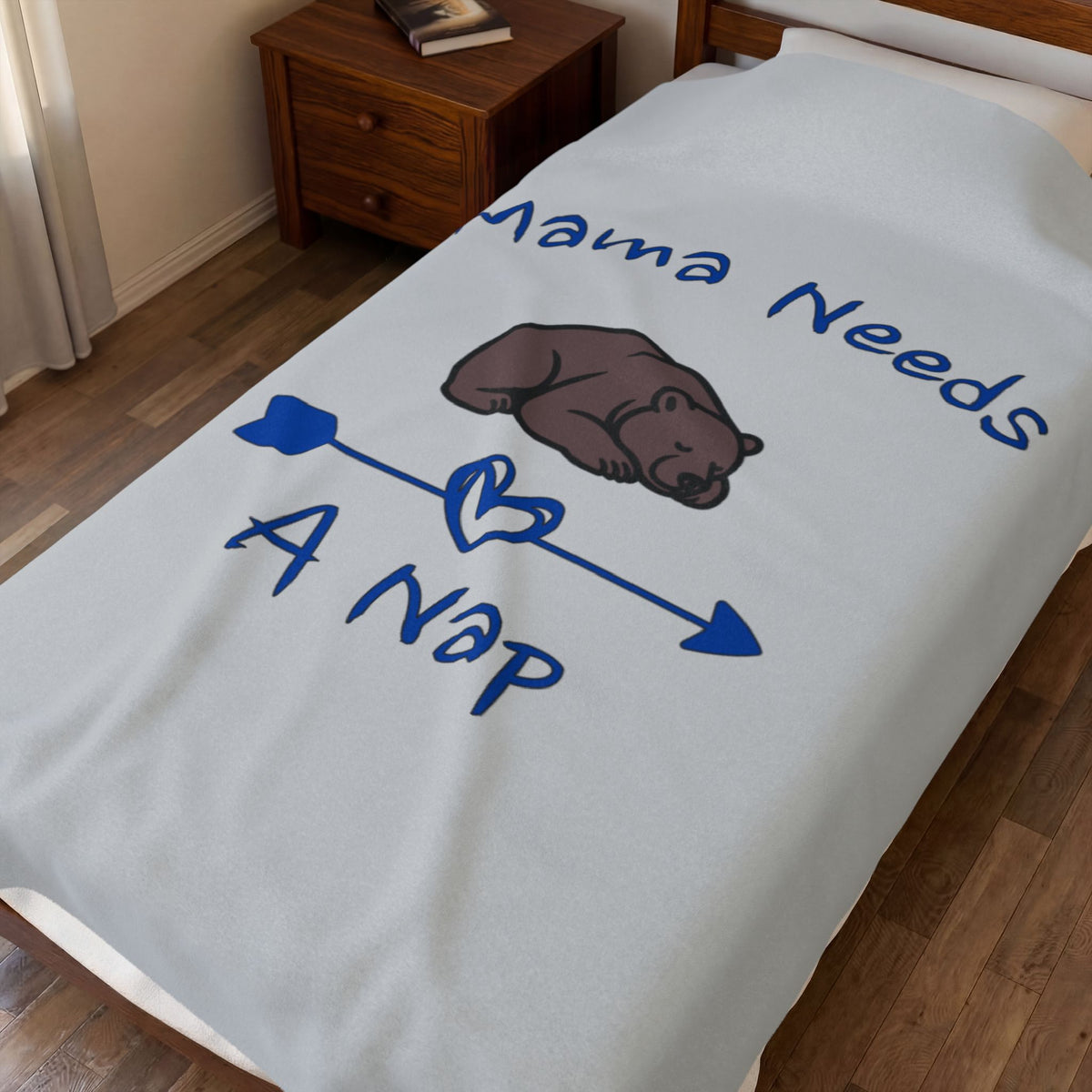 Mama Needs A Nap Velveteen Plush Blanket