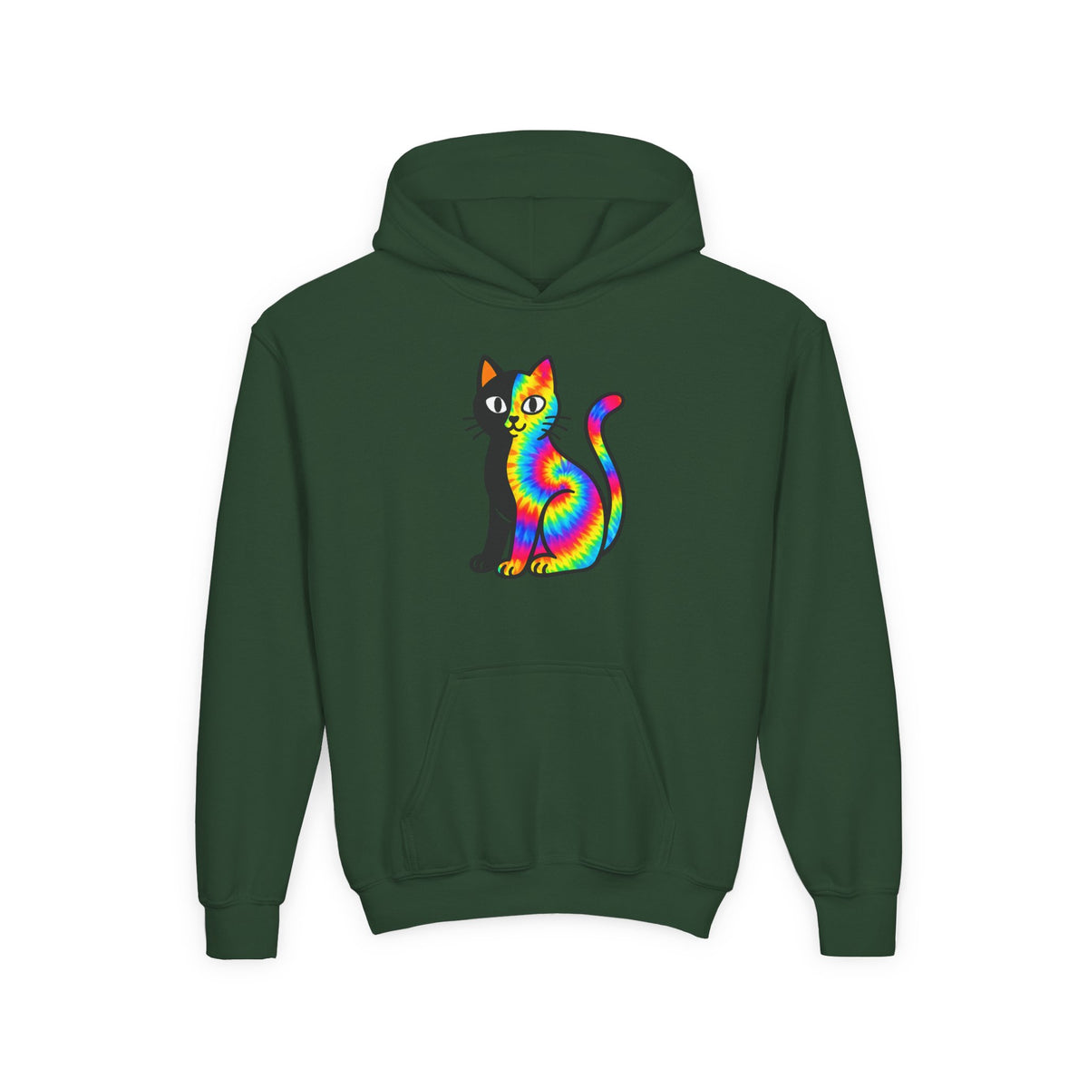 The Black Cat Changing Colors Youth Pullover Hoodie