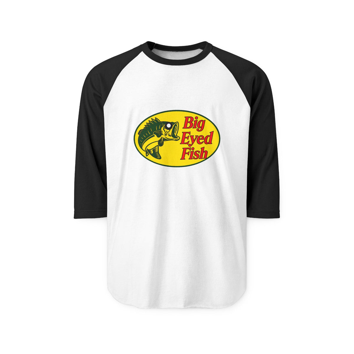 Big Bass Fish 3/4 Sleeve Raglan T Shirt