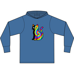 The Black Cat Changing Colors Long Sleeve Hooded T-Shirt