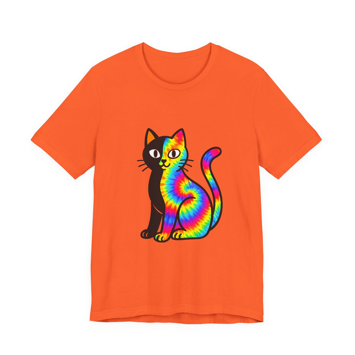 The Black Cat Changing Colors Short Sleeve T Shirt