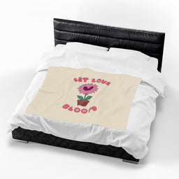 Let Love Bloom Velveteen Plush Blanket