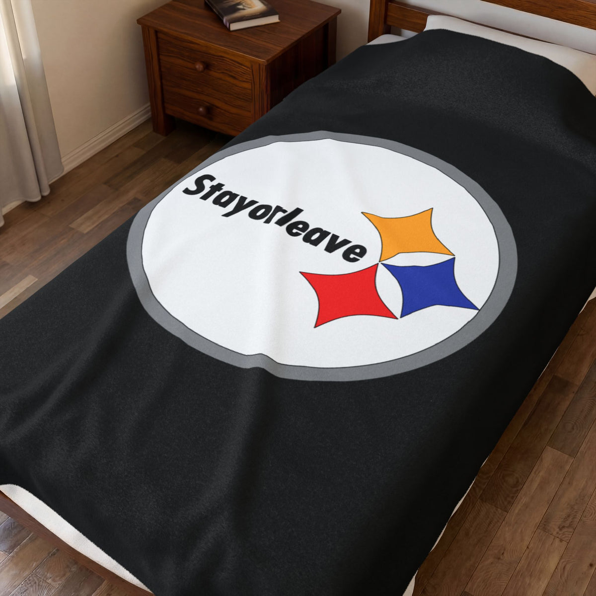 Pittsburgh Stayorleave Velveteen Plush Blanket
