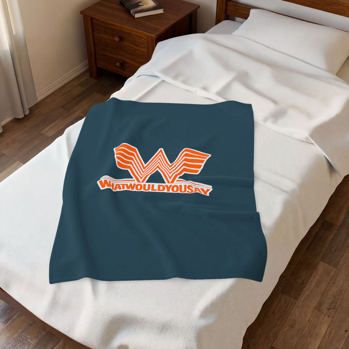 What Would You Say A Burger Velveteen Plush Blanket
