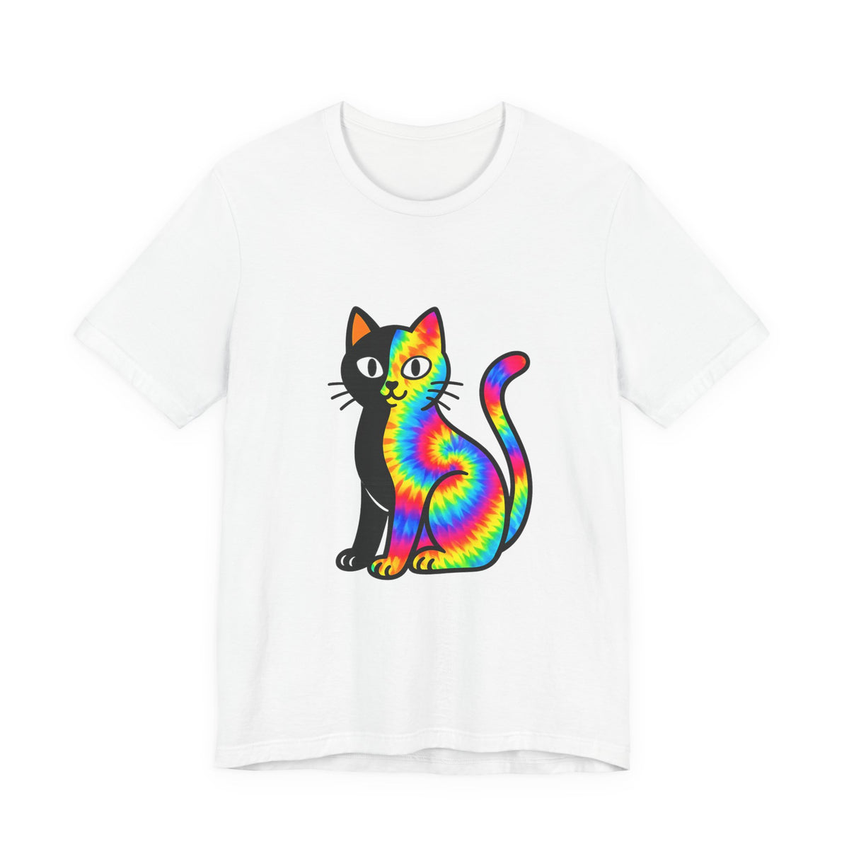 The Black Cat Changing Colors Short Sleeve T Shirt