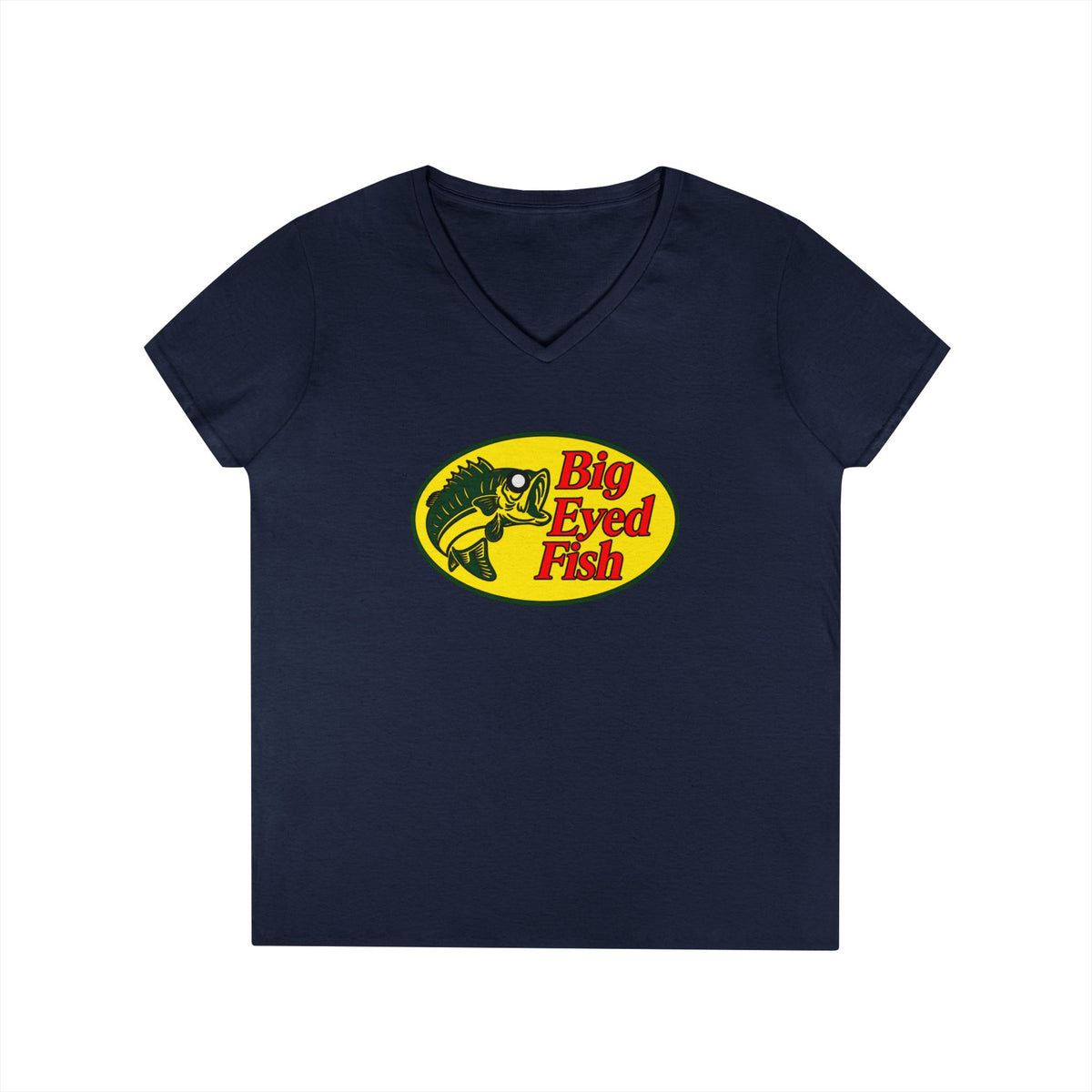 Big Bass Fish Ladies' V-Neck T-Shirt