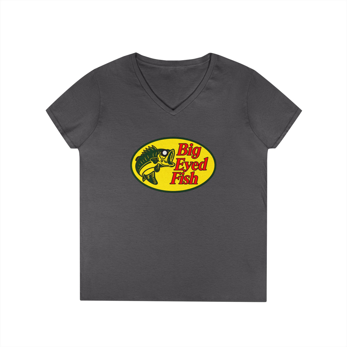 Big Bass Fish Ladies' V-Neck T-Shirt