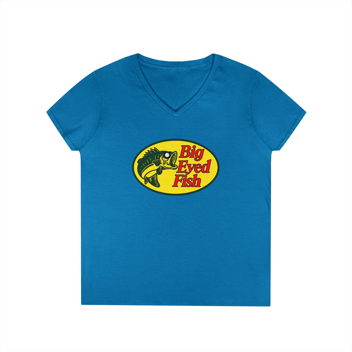 Big Bass Fish Ladies' V-Neck T-Shirt