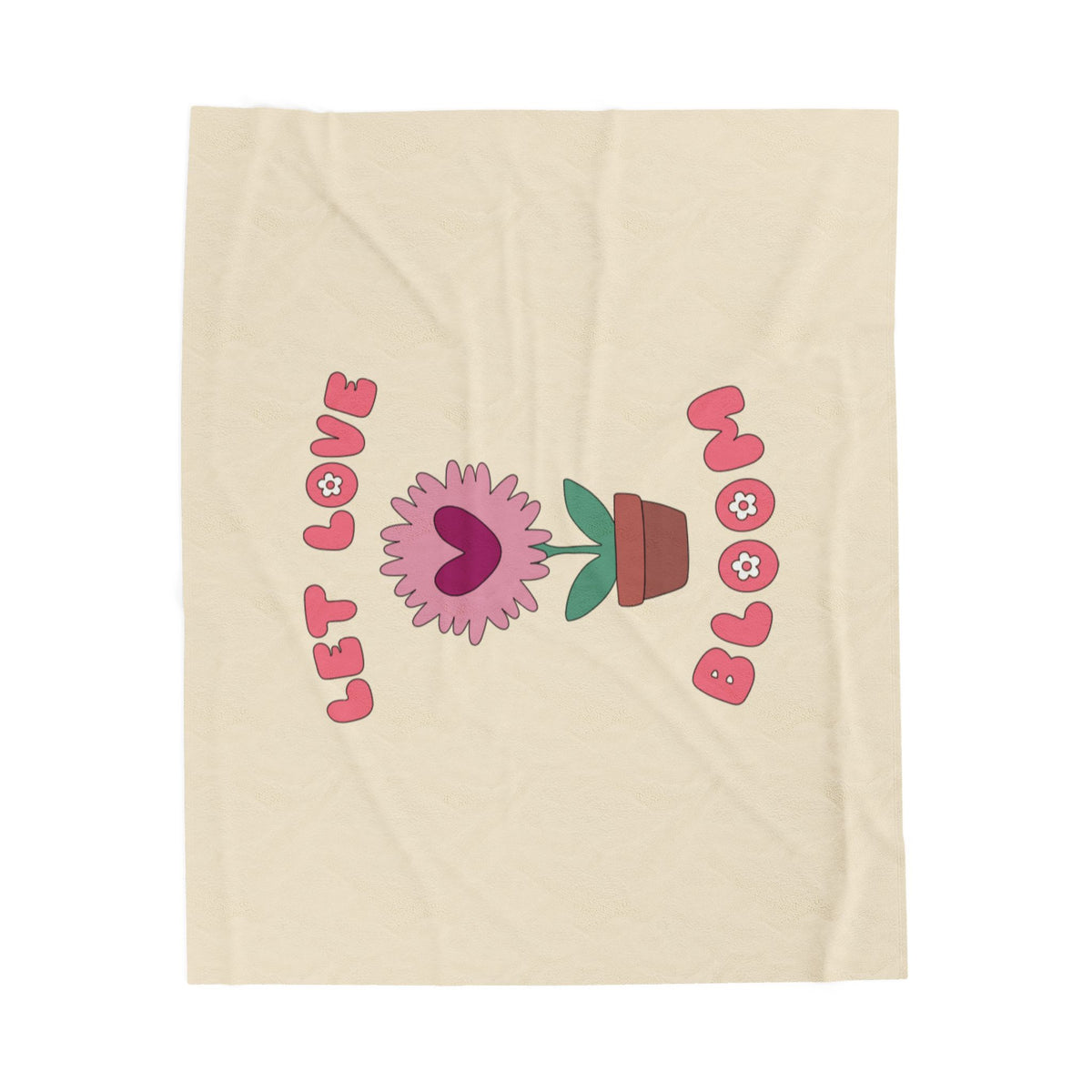 Let Love Bloom Velveteen Plush Blanket