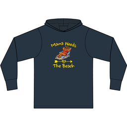 Mama Needs The Beach Long Sleeve Hooded T-Shirt