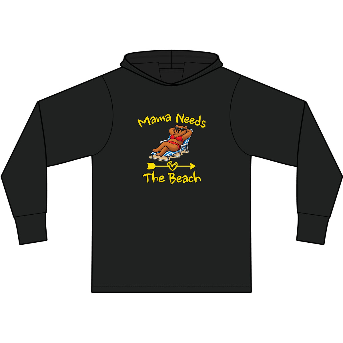 Mama Needs The Beach Long Sleeve Hooded T-Shirt