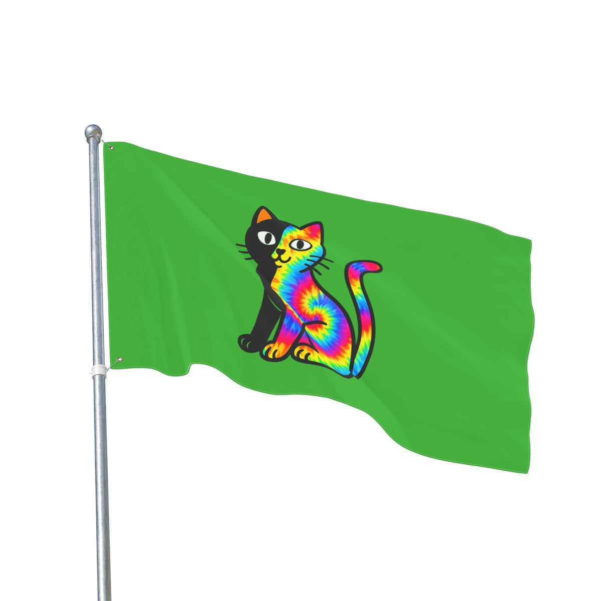 The Black Cat Changing Colors Double Sided 36 x 60" Flag