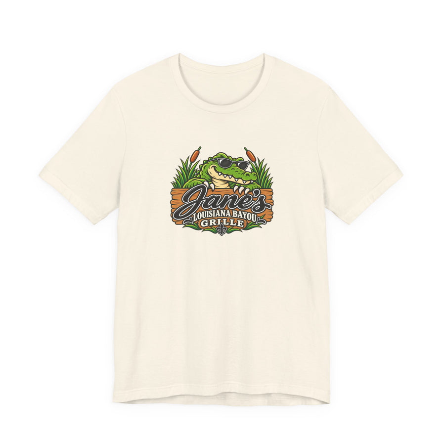 Jane's Louisiana Bayou Grille Unisex Short Sleeve T Shirt