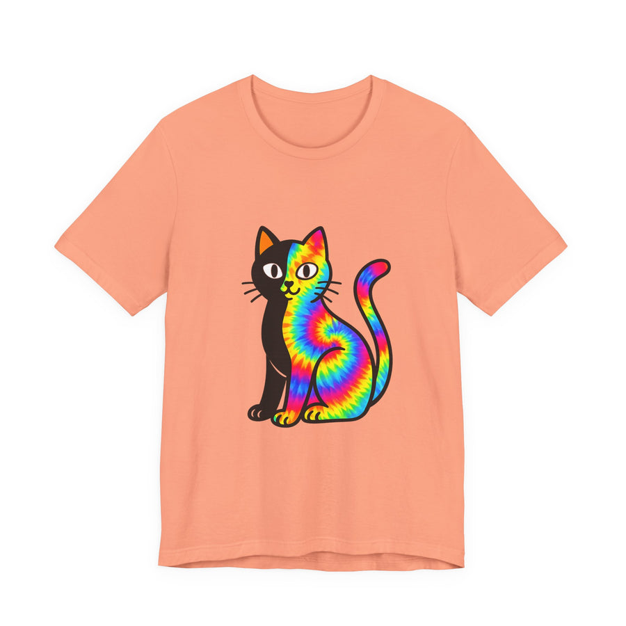 The Black Cat Changing Colors Short Sleeve T Shirt