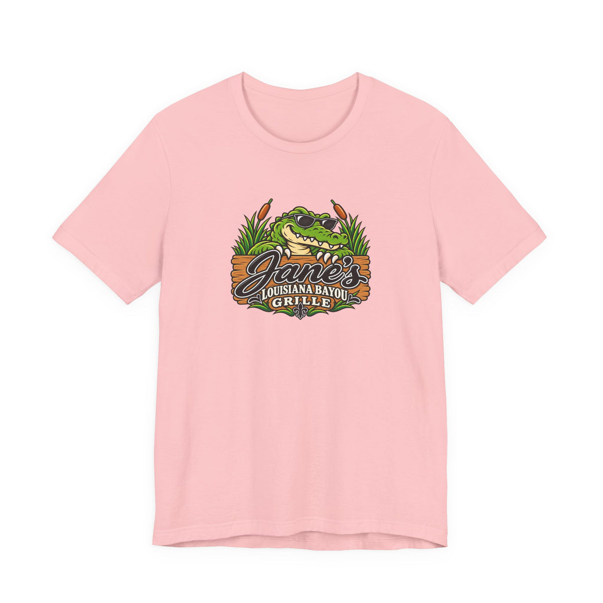 Jane's Louisiana Bayou Grille Unisex Short Sleeve T Shirt