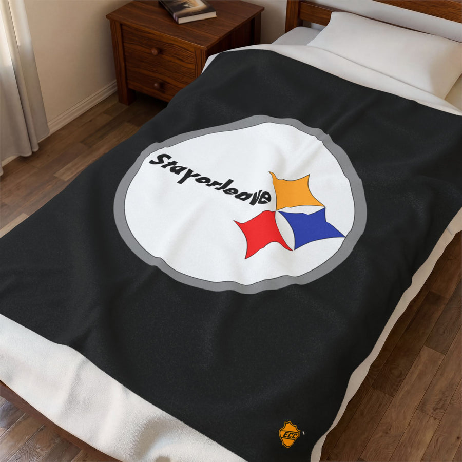 Pittsburgh Stayorleave Velveteen Plush Blanket