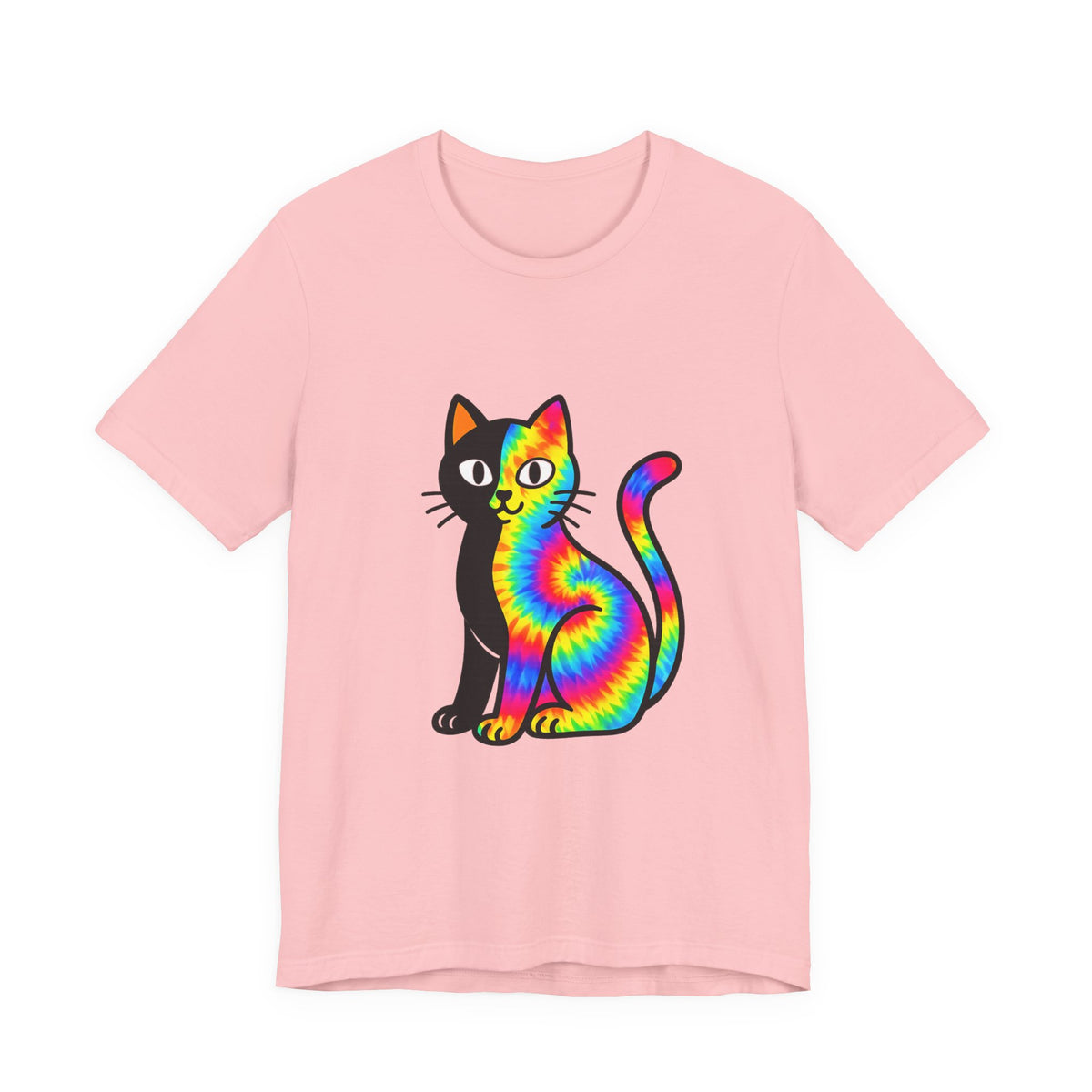 The Black Cat Changing Colors Short Sleeve T Shirt