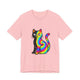 The Black Cat Changing Colors Short Sleeve T Shirt