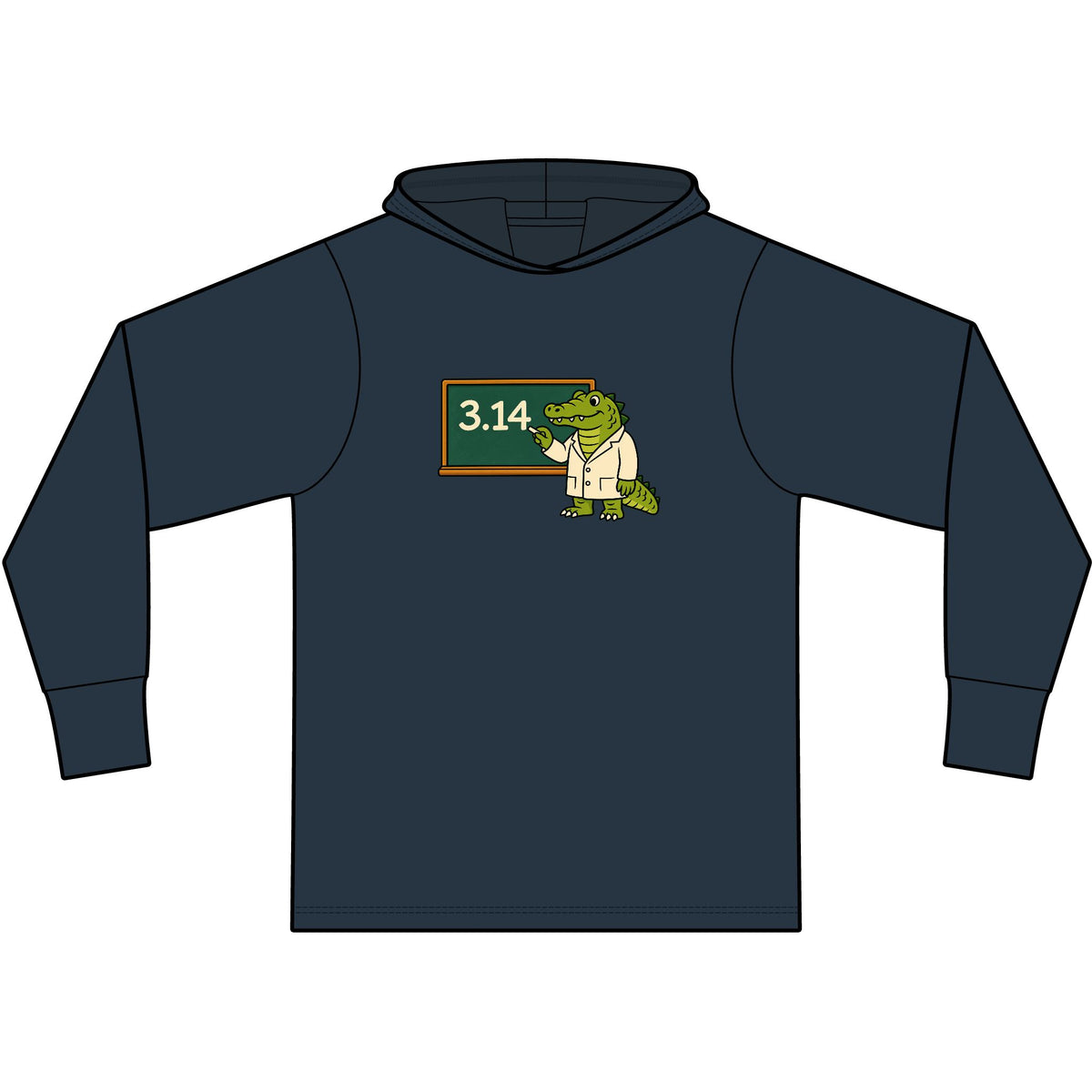 Alligator Pi Long Sleeve Hooded T-Shirt