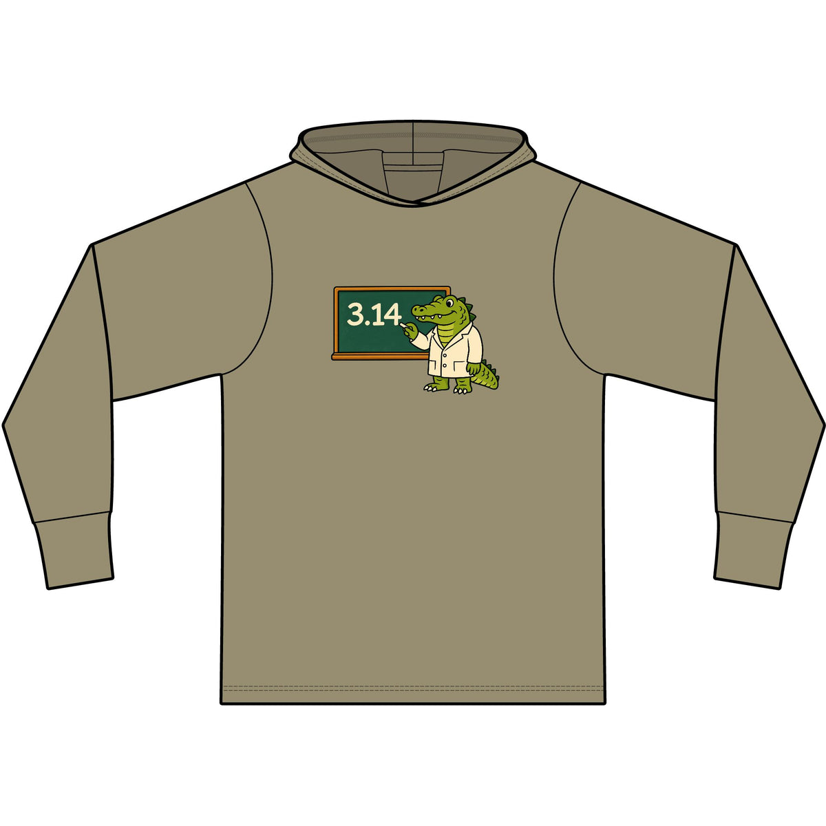 Alligator Pi Long Sleeve Hooded T-Shirt