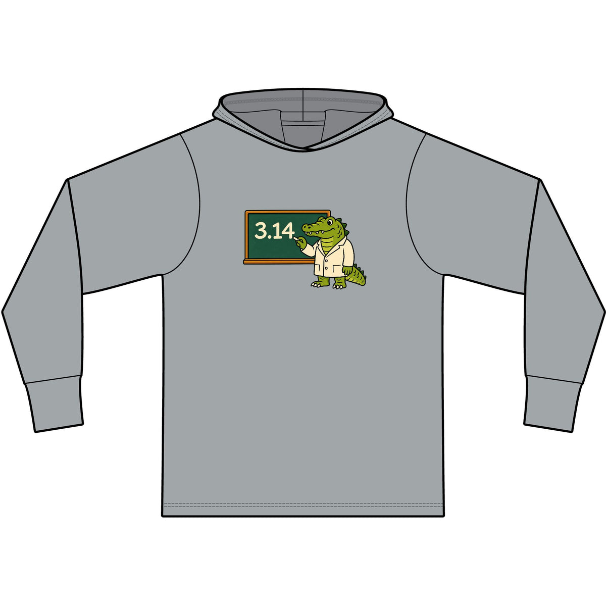 Alligator Pi Long Sleeve Hooded T-Shirt