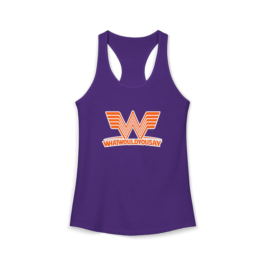 What Would You Say A Burger Women's Racerback Tank