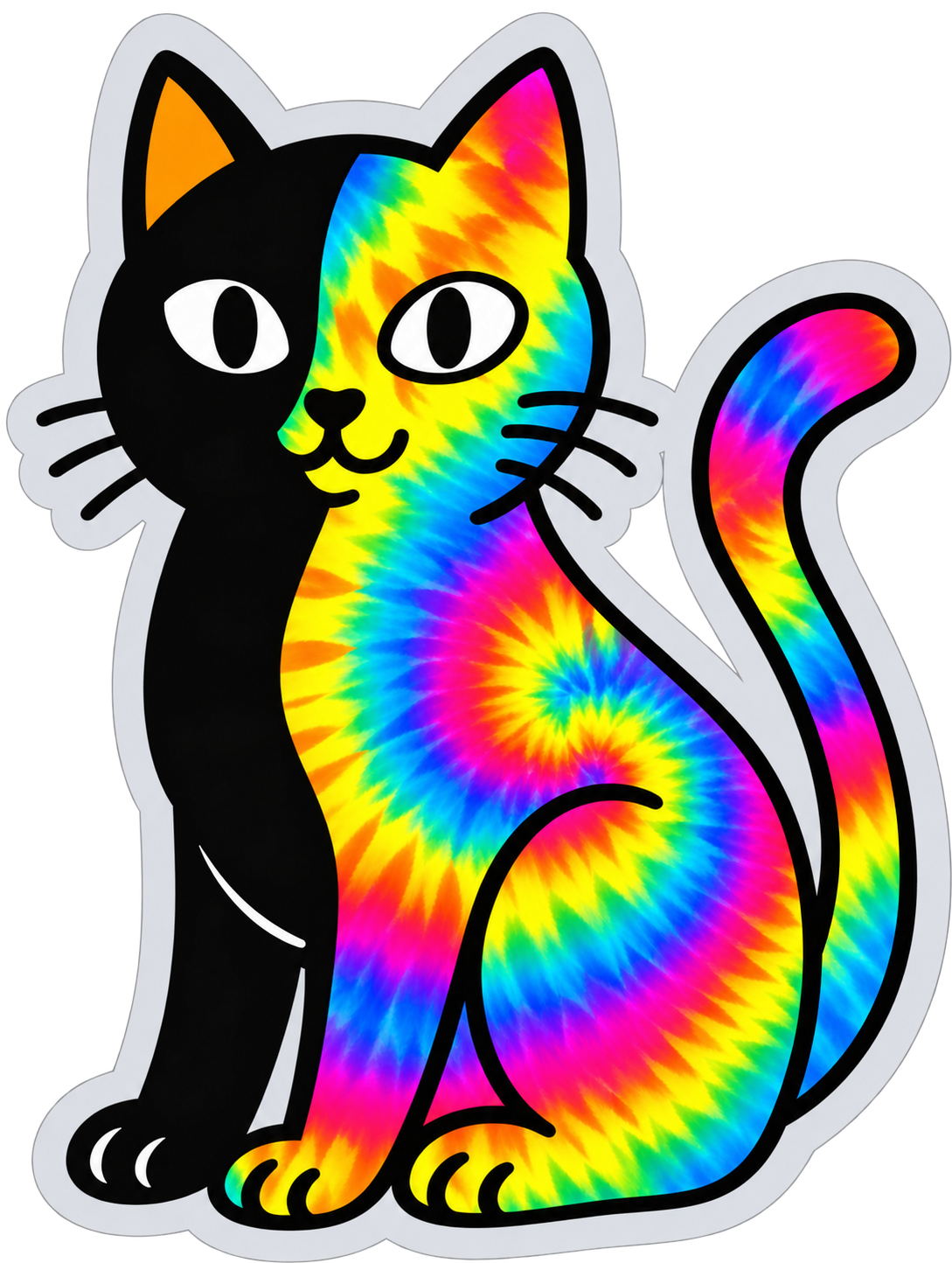Black Cat Changing Colors Sticker