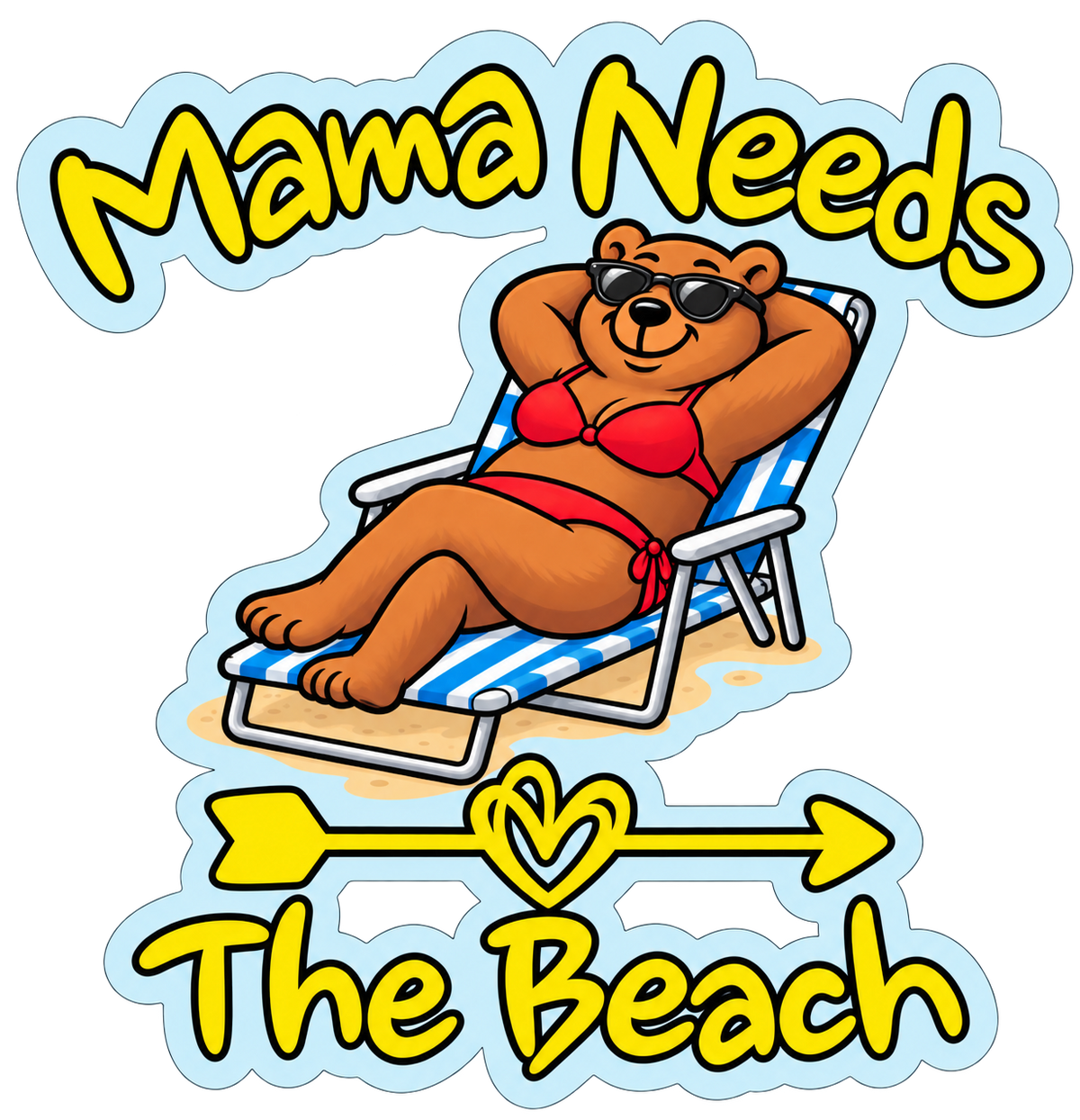 Mama Needs The Beach Sticker